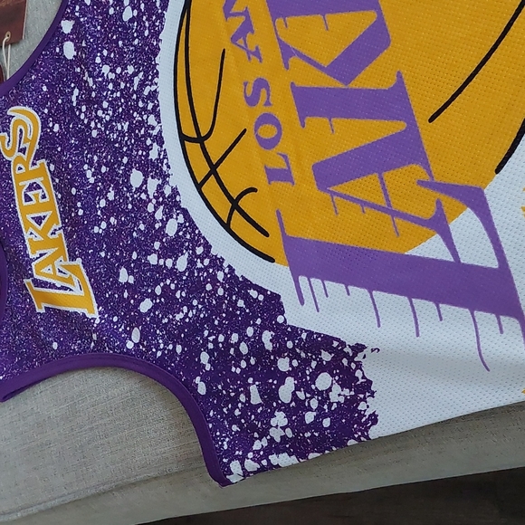 Hardwood Classics Lakers 'Jumbotron Sublimated Tank Lakers' Sz Large - Picture 6 of 6